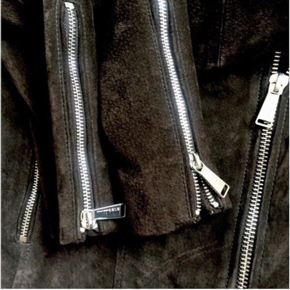 BCBGeneration Chocolate Brown 100% Suede Moto Jacket Sz S Zipper NWOT $389 - Picture 5 of 12